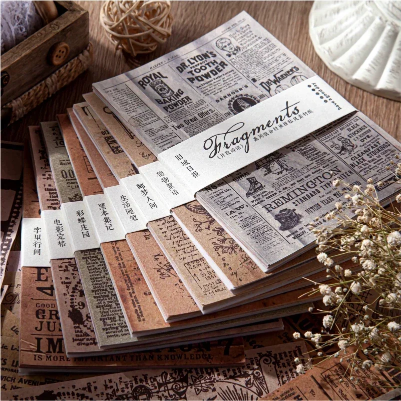 30 Stücke Papier Retro Notebook Dekoration DIY Label Papier 12*9 CM Aufkleber Planer s Vintage Material Alte Scrapbooking