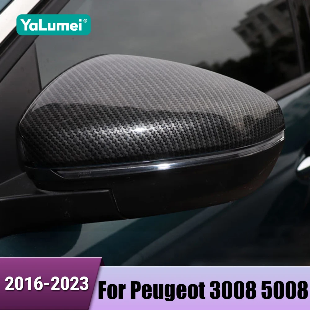 ABS Auto Rückspiegel Abdeckung Seite Spiegel Gehäuse Shell Für Peugeot 3008 5008 GT 2016 2017 2018 2019 2020 2021 2022 2023 Hybrid Image