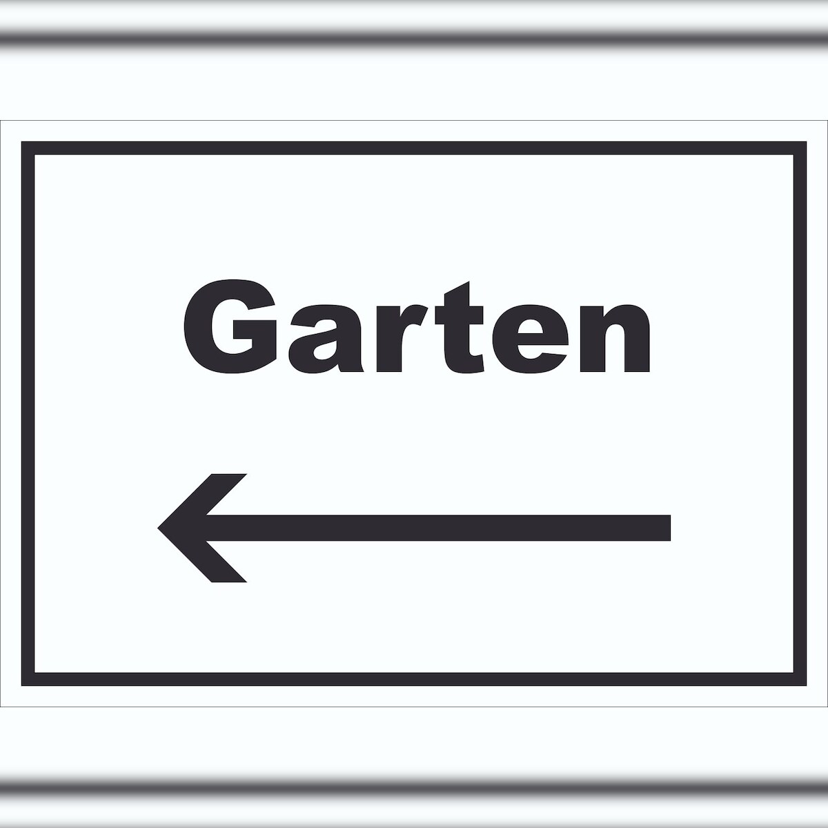 HB-Druck Garten Schild mit Text und Richtungspfeil links Blumen Rasen waagerecht A1 (594x841mm) Image