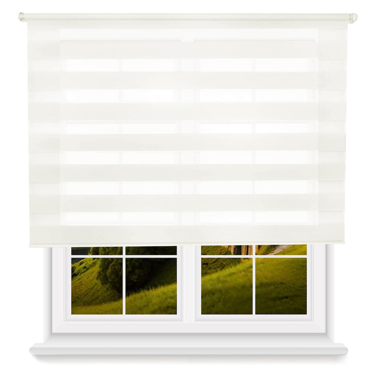 WellHome - Polyester Tag/Nacht Rollo 140 x 250 cm (Breite x Höhe) Cremeweiß Image