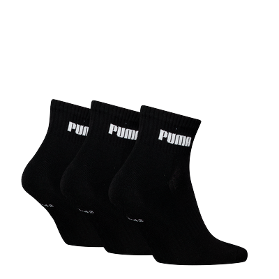 Kurzsocken PUMA "PUMA UNISEX CUSHIONED NEXT QUARTER 3P", Damen, Gr. 39-42, schwarz, Baumwollmischung, normal, Socken, mit gepolsterter Sohle Image
