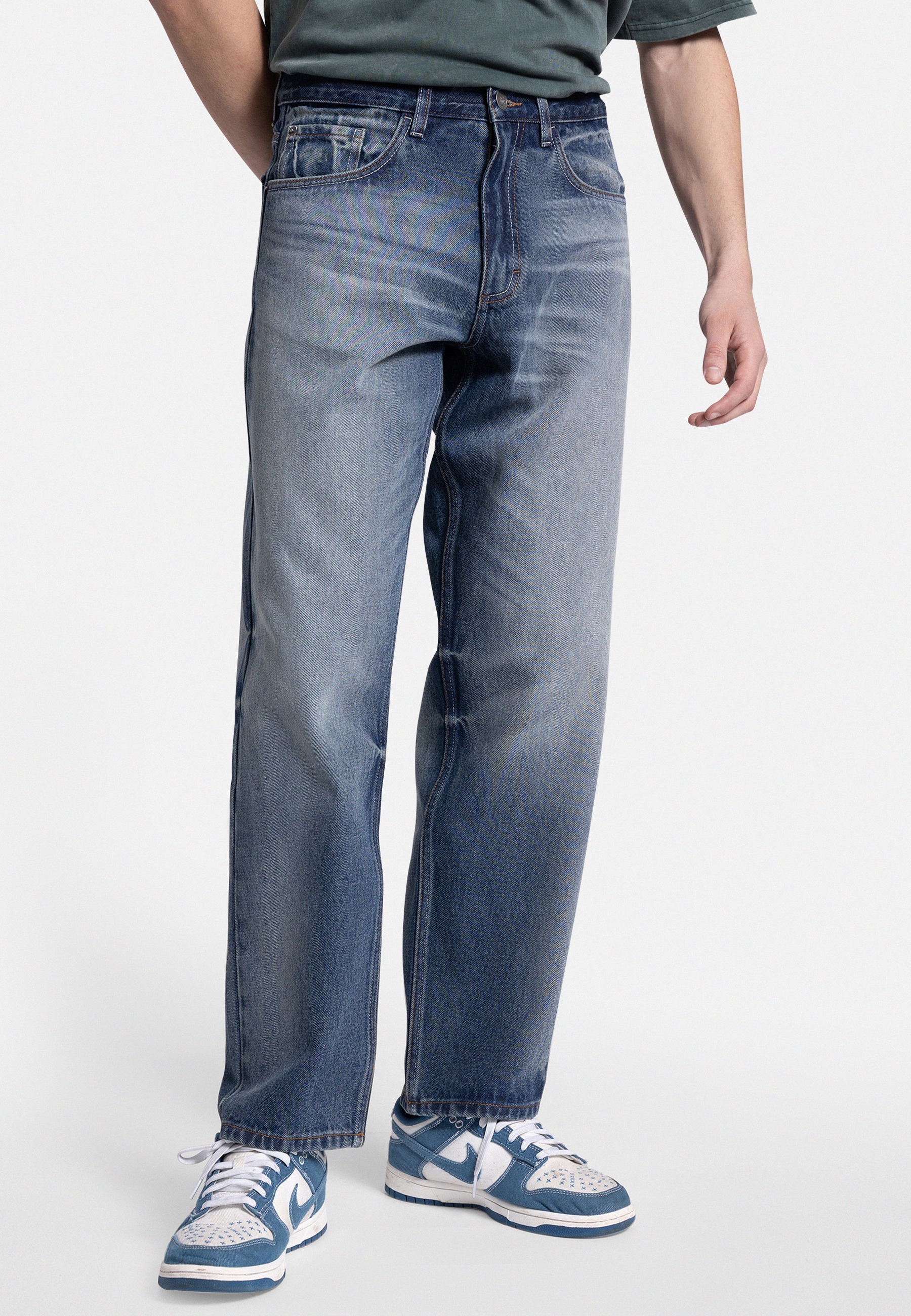 Regular-fit-Jeans REDEFINED REBEL "Redefined Rebel Jeans RRTokyo Jeans LOOSE FIT", Herren, Gr. 36, Länge 34, blau (vintage blau), Jeans, 100% Baumwolle, Jeans