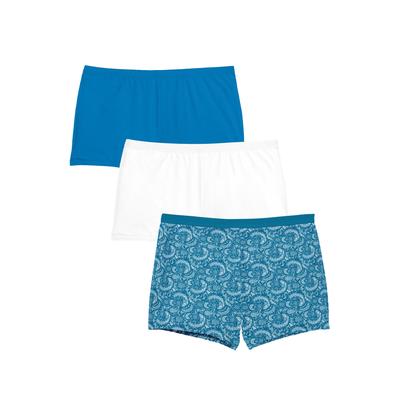 Plus Size Women's Boyshort 3-Pack by Comfort Choice in Blue Lace Pack (Size 7)