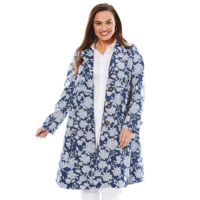 Plus Size Women's Pleated Trench Coat by Jessica London in Rich Brown (Size 24 W) Raincoat