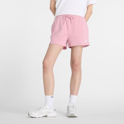 Shorts NEW BALANCE "Sport Essentials French Terry Short", Damen, Gr. L, N-Gr, pink taffy (677), Obermaterial: 60% Baumwolle, 40% Polyester, sportlich, Hosen Image