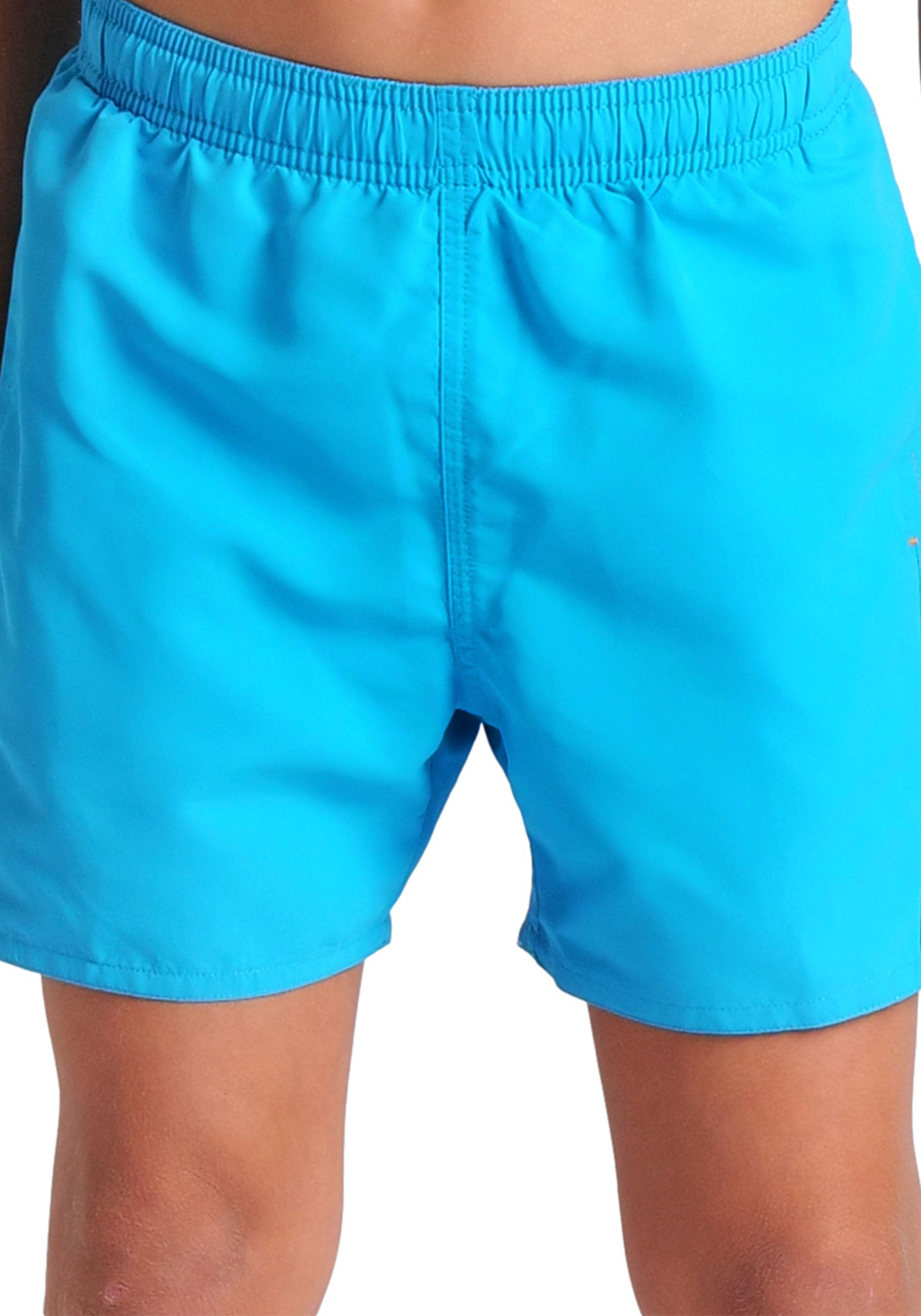 Badeshorts ARENA "FUNDAMENTALS ARENA LOGO JR BOXER R", Kinder, Gr. 116, N-Gr, turquoise, parrot, Obermaterial: 100% Polyester, Sportlich, Badehosen Image
