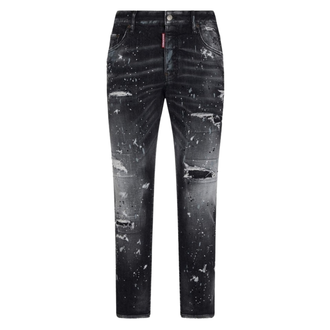 Dsquared2 Skater Jean Paint Splatter Black Wash Jeans