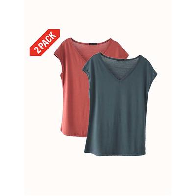 Women's Camisole Tank Top Solid Color Plain Daily Sleeveless V Neck Regular Tops White and Blue White and Red Red / black Green / Red White and Pink Spring, Fall, Winter, Summer
