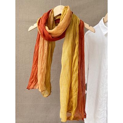 Men's lightweight crinkled chiffon scarf in tie-dye ombre, Perfect for bohemian travel, Everyday layering and spring/fall looks