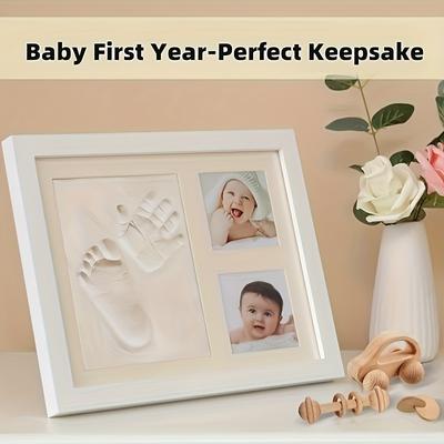 TEMU Footprint & Handprint Clay Kit, Photo Frame Kit For Girls And Boys, Shower Gifts, Registry, New Parents Gift, And Nursery Room Decoration Image
