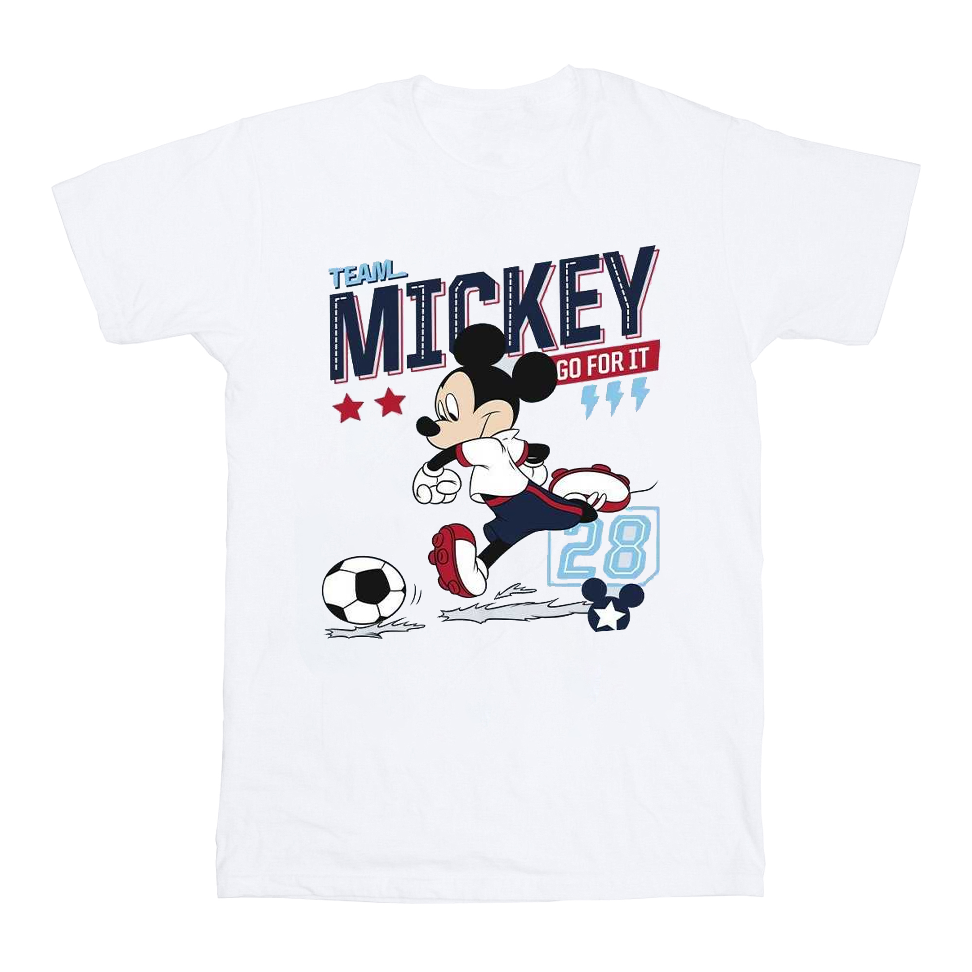 Disney Boys Mickey Mouse Team Football T-shirt (white) Cotton - Size 3-4Y | Disney Sale | Discount Designer Brands