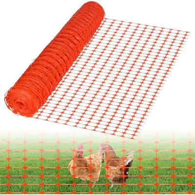 TEMU Plastic Protective Netting Construction, Fence Poultry Fence Warning Netting Green/orange Cuttable
