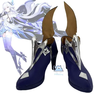 Genshin Impact Skirk Cosplay Schuhe High Heels Spiel Tartaglia's Master Rollenspiel Halloween Karneval Frauen Männer Outfit Party Prop Image