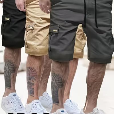 TEMU 3pcs Summer Multi-pocket Cargo Shorts For Men, Fashionable And Casual Shorts For Men, Versatile Image
