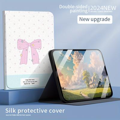 TEMU Bowknot Pattern Tablet Protective Case Multi-angle [auto Wake/sleep] For Pad V7 10.4 Inch/v7pro 11 Inch/v8/v8pro 12.1 Inch/9pro/x8 10.1 Inch/pad6/pad8 12 Inch