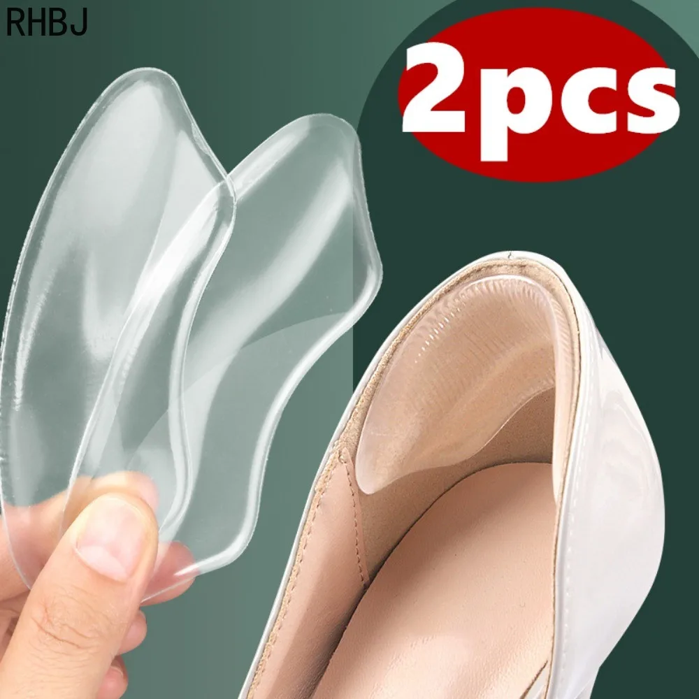2PCS Silikon Gel Ferse Kissen Schutz Fuß Füße Pflege Schuh Einlage Pad Schuhe Zubehör Komfortable Weiche Anti-Rutschig einlegesohle