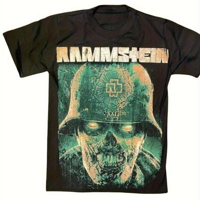 TEMU T-shirt Retro Gothic Hip Hop T-shirt 100% Cotton Round Neck Short Sleeve Unisex Y2k Knitted Fabric Top Suitable For Men And Women, All , Regular Fit Image