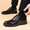 Herren-Lederschuhe, formelle Kleidung, Business, flach, männlich, lässig, Brogue-Schuh, sozial,