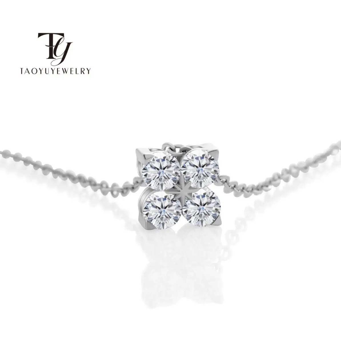 TY D VVS1 Moissanit Pandent Halskette GRA zertifizierter 0,4 ct Lab Diamond S925 Sterling Silber zierliche Halsketten für Frauen minimalistisch Image