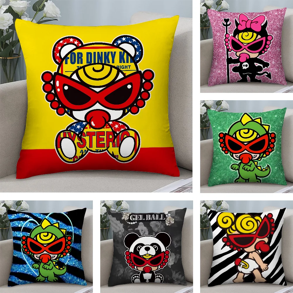 Japan H-Hysteric M-Mini Kissenbezug, Plüschstoff, weicher doppelseitiger Druck, Sofa-Kissenbezug, Überwurf-Kissenbezüge Image