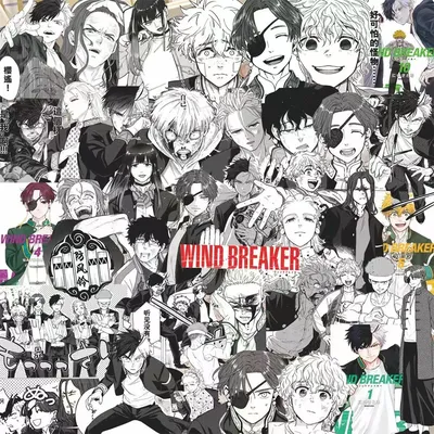 10/35/72pcs Black White Wind Breaker Stickers Sakura Kotoha Hayato Sou Anime Sticker Skateboard