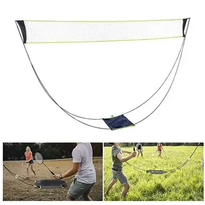 New Portable Folding Badminton Net Stand Easy Setup Adjustable Mobile Outdoor Sports Net for Garden/Backyard Fun