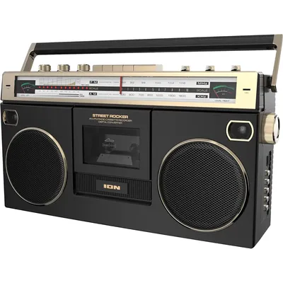 1980S-Style Portable Bluetooth Boombox Radio Cassette Player Recorder, VU Meters, USB Recording