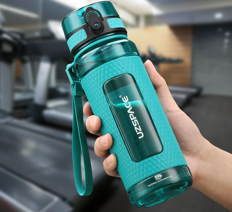 Sport-Wasserflaschen, BPA-frei, tragbar, auslaufsicher, sturzsicher, großes Fassungsvermögen, für Outdoor-Reisen, Wasserkocher aus Kunststoff, Trinkwasserflasche Image