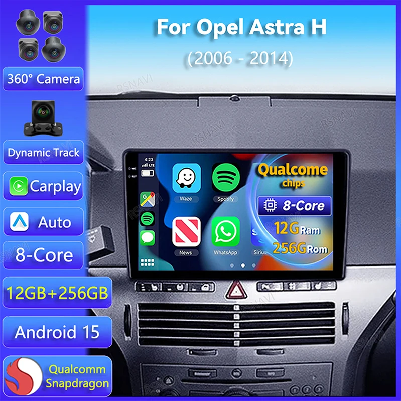 Android 16 Carplay Auto Für Opel Astra H 2006 2007 2008 - 2014 Autoradio GPS Navigation Videoplayer 2 Din Stereo DVD Multimedia