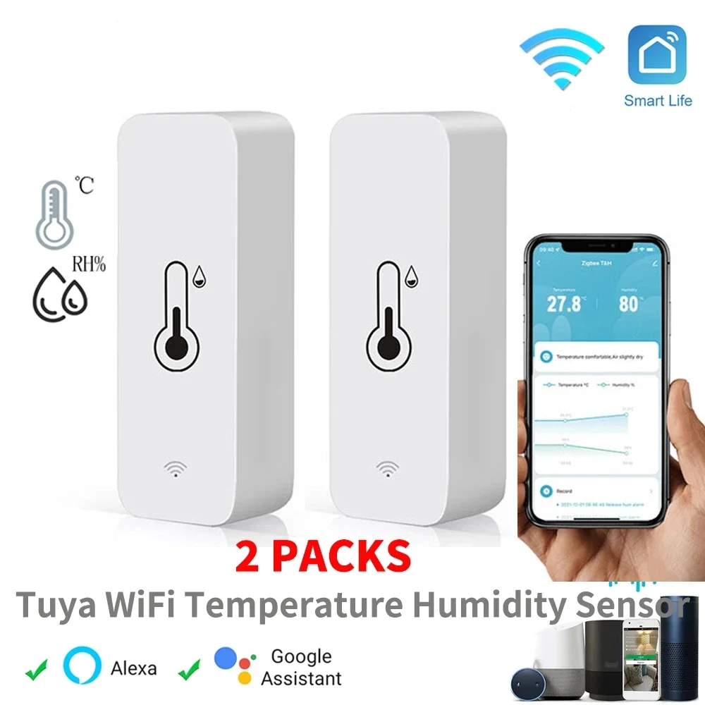 Tuya Smart Temperatur Und Feuchtigkeit Sensor APP Remote Monitor Für Smart Home SmartLife Arbeit Mit Alexa Google Assistent WiFi Image