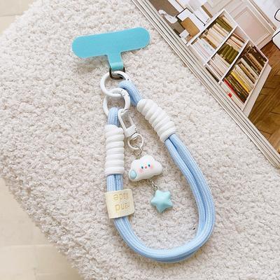 New fashionable mobile phone short rope white cloud star hanging decoration mobile phone hanging rope keychain camera hanging chain pendant mobile phone short rope