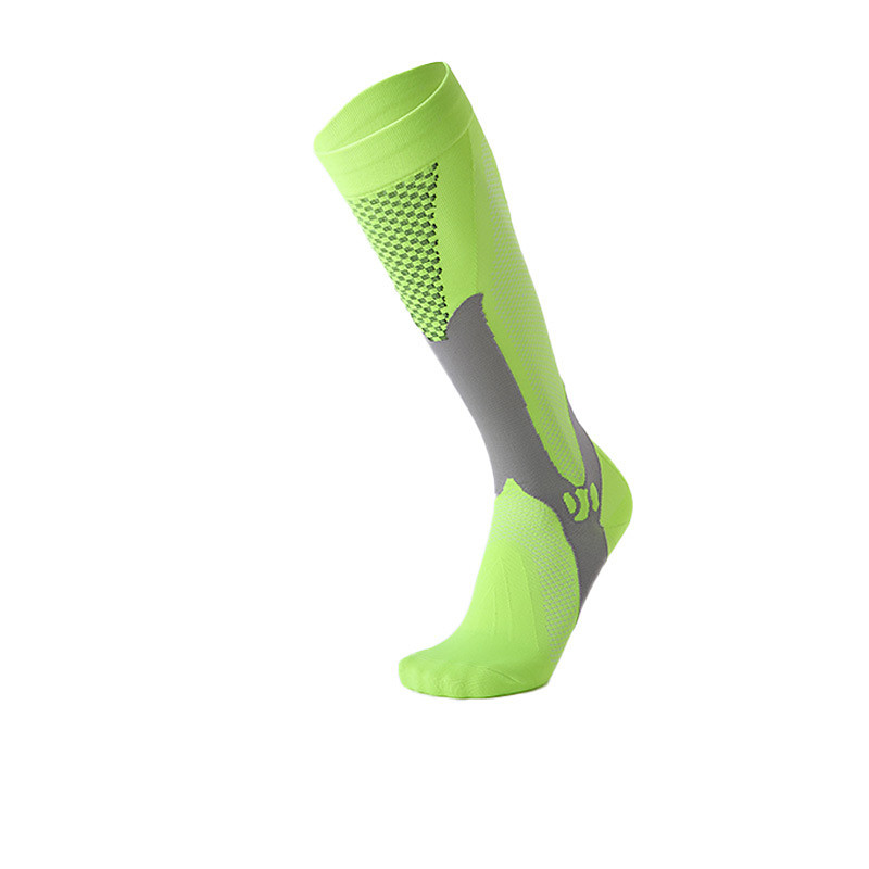 1 Pair Women's Compression Socks Hiking Socks Running Socks Ski Socks Sports Socks Breathable Anti Blister Compression Sweat-Wicking Outdoor Over The Calf Patchwork Nylon Black White Orange for Ski