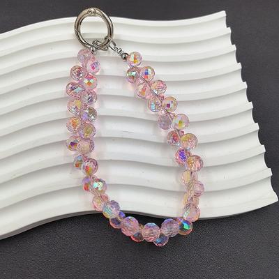 New mobile phone lanyard short water droplet crystal lanyard handmade bead wrist chain watch out for lost accessories