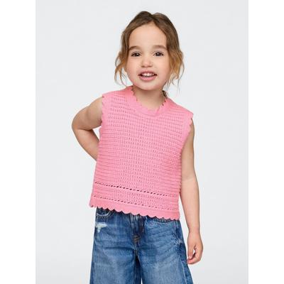 Gap Pink Scalloped Sleeveless Crochet Top (6mths-5yrs)