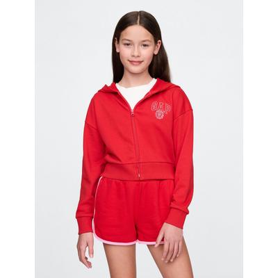 Gap Red VintageSoft Cropped Logo Zip Hoodie (4-13yrs)