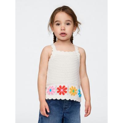 Gap White Floral Scalloped Crochet Vest Top (6mths-5yrs)