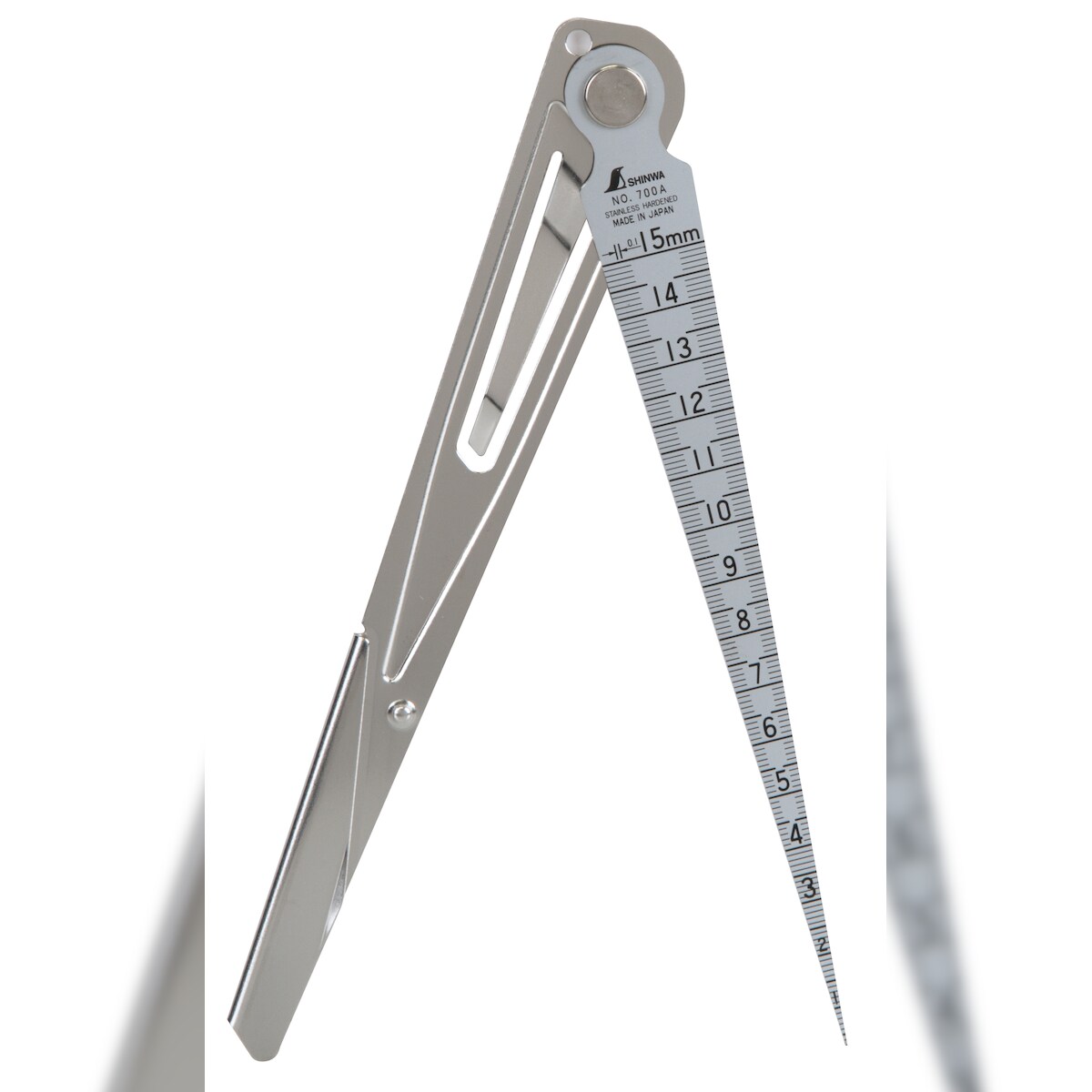 Shinwa 32789 Schweißkegel, Fühlerlehre, Tiefenlineal 1–15 mm, mit Clip-Halter Image
