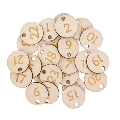 Adventskalender-Zahlen aus Holz, 2,5 cm Ø Image