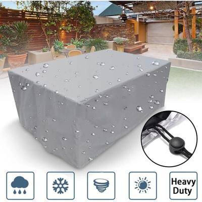 Ontway - Rechteckige Gartenmöbelabdeckung, Polyester, wasserdicht, staubdicht, UV-beständig, für Image