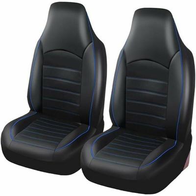 Universal Autositzbezüge Kunstleder für 2 Sitze vorne Schwarz Blau, Auto Tuning Interieur Image