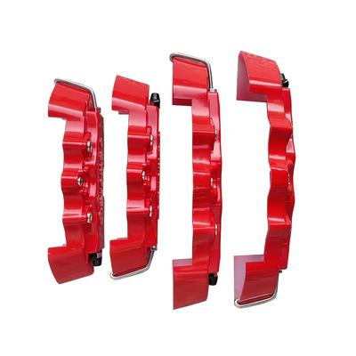 TEMU 4pcs Universal Fit Red Brake Caliper Cover, High-temperature Resistant Abs Rear Wheel Well Decoration, For 15/16-inch Wheels, Car Modification Accessories Image