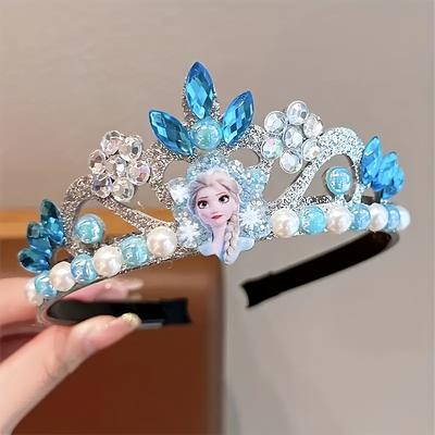 TEMU Princess Crown Headband, Plastic Headband Decorated With Rhinestones And Pearls, Princess Party Gift Accessory Image