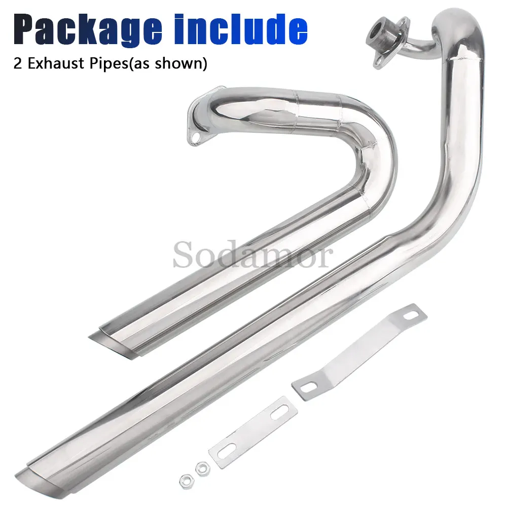Motorradteil Chrom Auspuffrohr Schalldämpfer für Yamaha V-Star XVS 1100 Custom Classic Drag Star 1100 Komplette Abgasanlage Rohrsatz Image