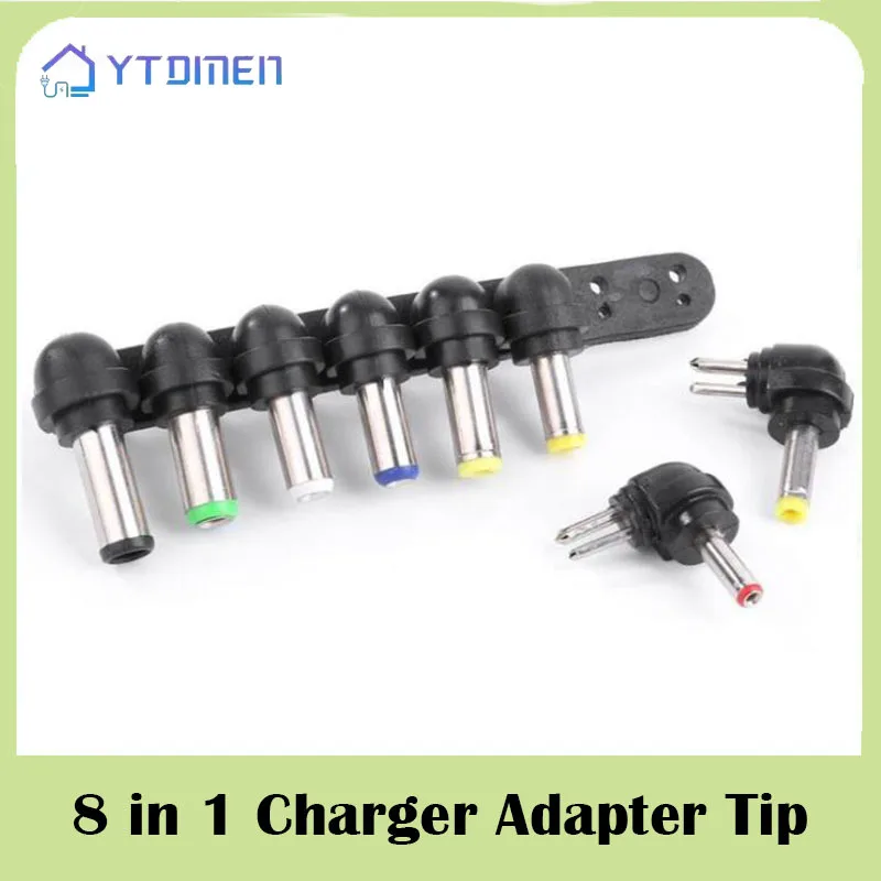 8 Teile/satz Universal DC Power Adapter Ladegerät Versorgung Adapter Jack Stecker Stecker für Laptop PC DC Stecker für AC Adapter Image