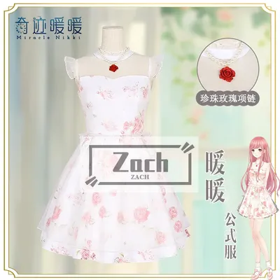 Anime Miracle Nikki Cosplay Costume Kawaii Floral Dress With Necklace Halloween Party Sexy Dress For Image