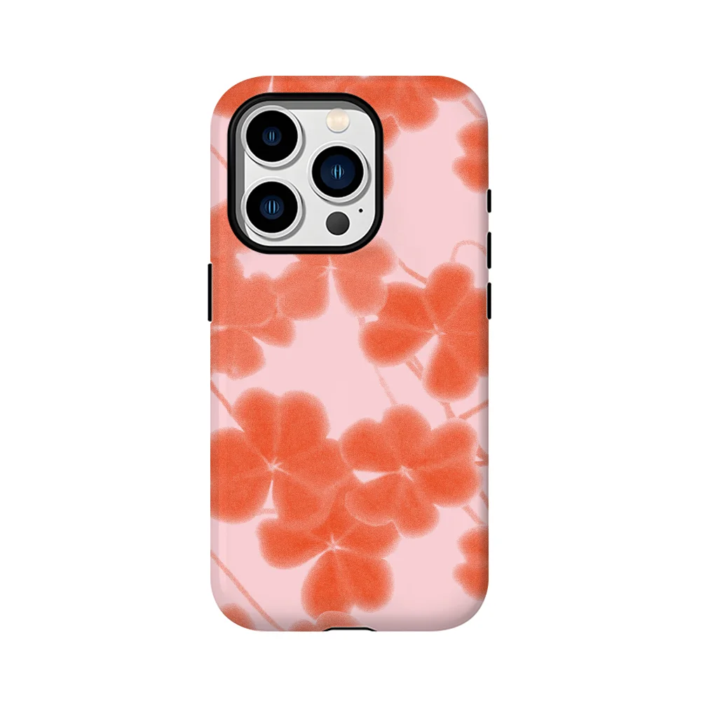 Rosa vierblättriges Kleeblatt Handyhülle Handyhülle Filmschale für iPhone 16 15 14 13 12 11 Pro Max Plus Image