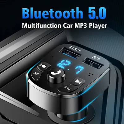 Bluetooth 5.0 Auto Bluetooth Audio MP3 Player 3,1 A Schnellladung Dual USB Autoladegerät Adapter Bluetooth FM Sender Empfänger