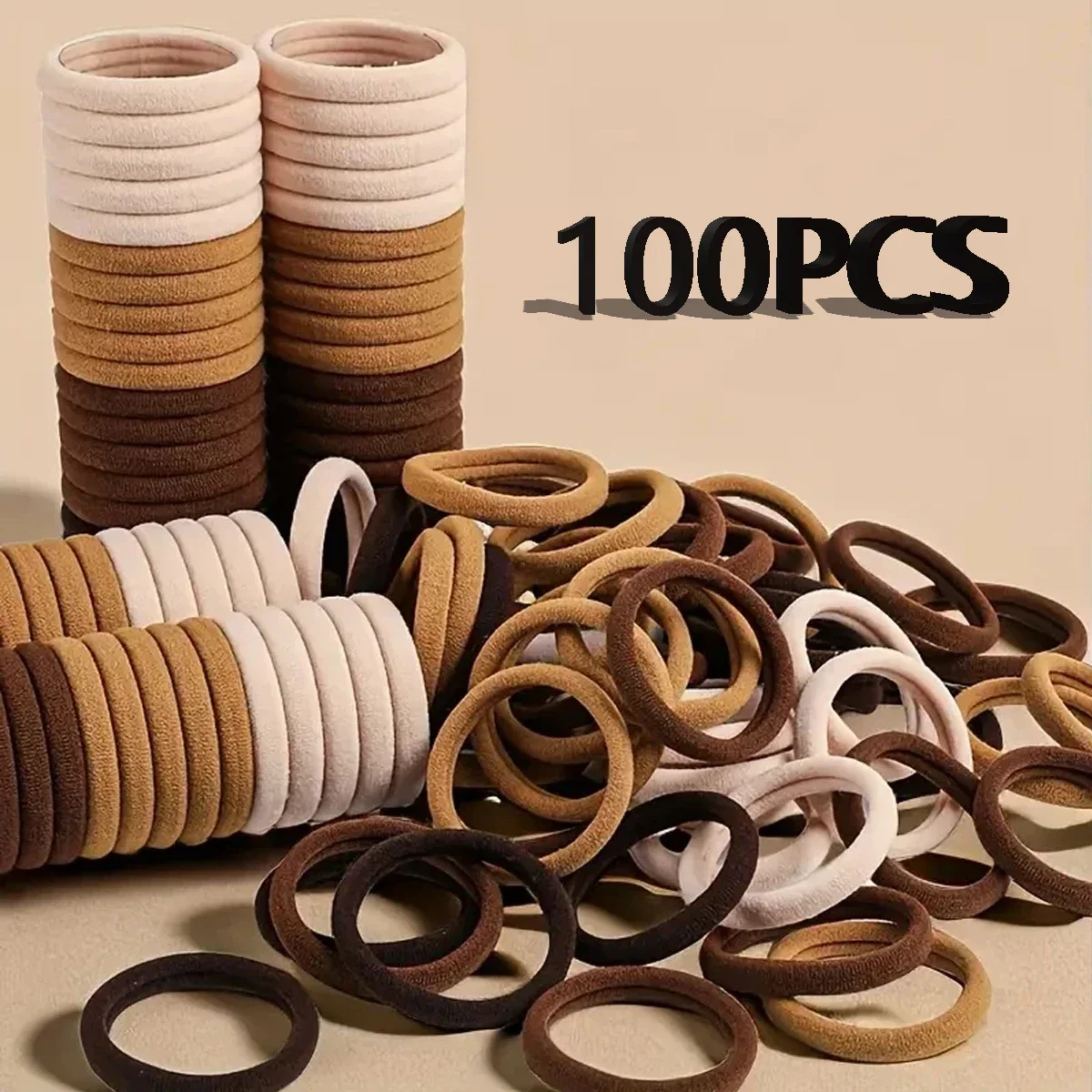 20–200 Stück Haarschmuck für Frauen und Mädchen, einfache Haarbänder, Stirnband, Haarseile, Krawatten, Pferdeschwanzhalter, einfaches und modisches Nylon Image