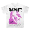 Frank Ocean Pink + Weißes T-Shirt Damen Baumwolle T-Shirts Retro Hip Hop Kurzarm Sommer T-Shirt Y2k