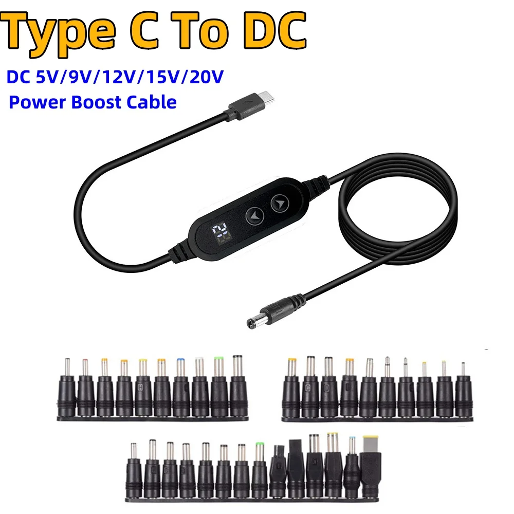 USB C zu DC Power Boost Kabel Typ C zu DC Schnelle Lade 5V zu 12V Boost Konverter Kabel Adapter für Wireless Router TV BOX Image